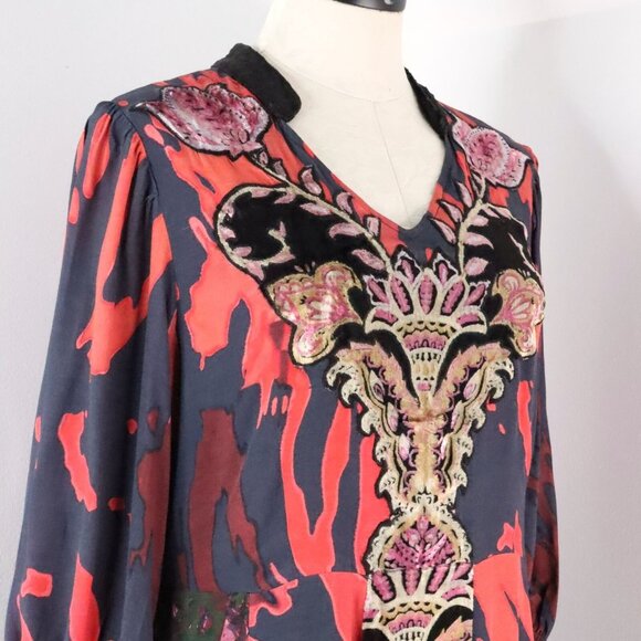 New Soft Surroundings Women's 6 Epiphany Mauve Cheetah Boho Kaftan Maxi Dress - Picture 5 of 14